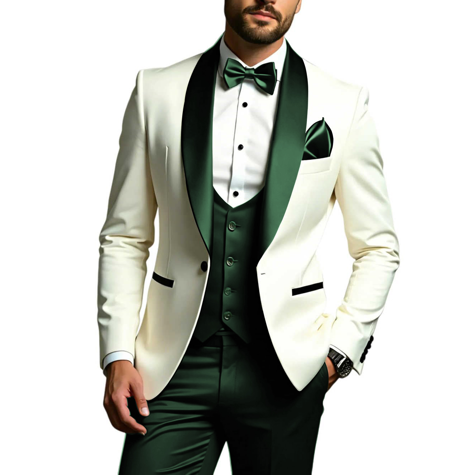 Men Formal Wear Modern - Trajes de 3 Piezas para Hombre,