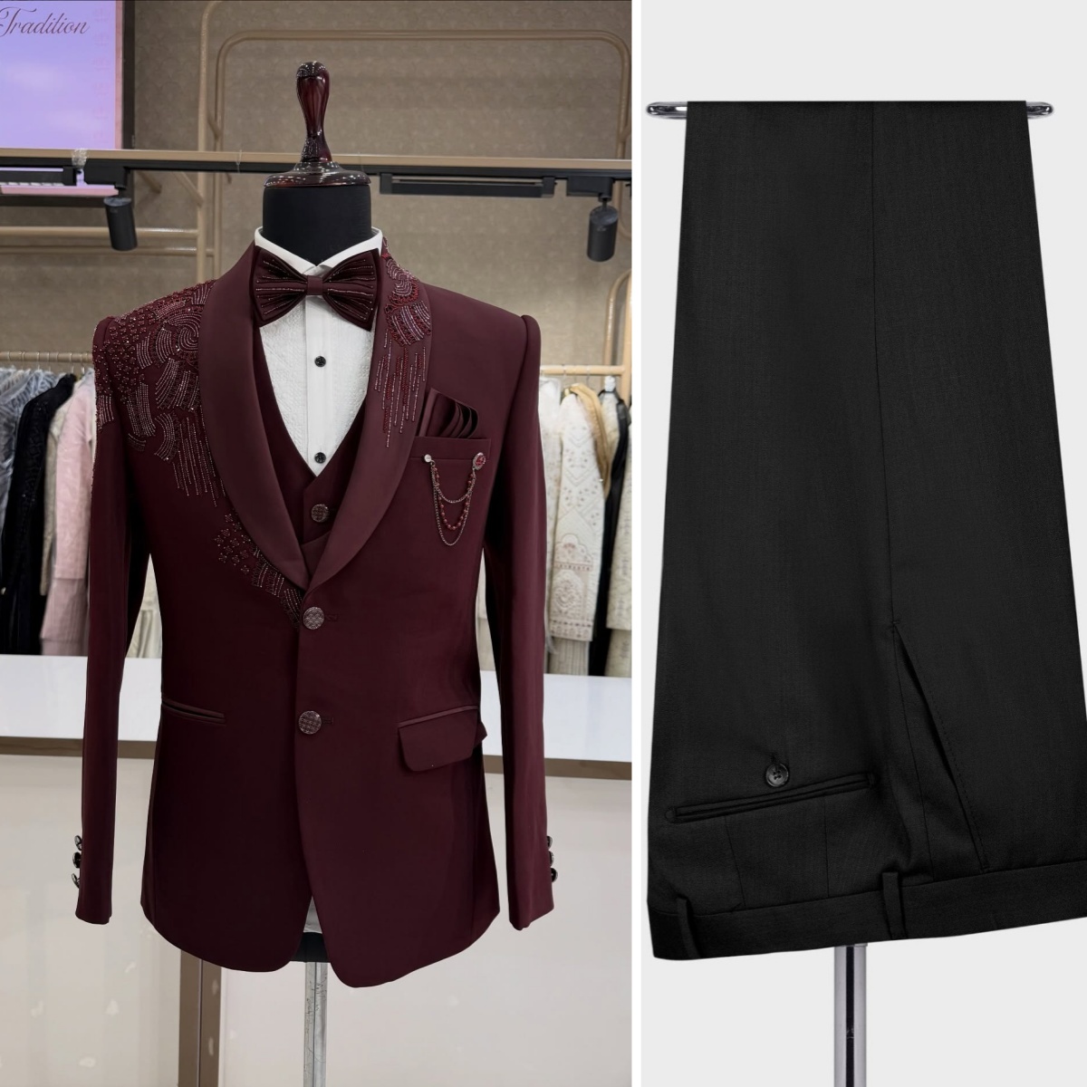 Trajes de Novio de 3 Piezas co - Men Formal Wear Modern reseña y precio